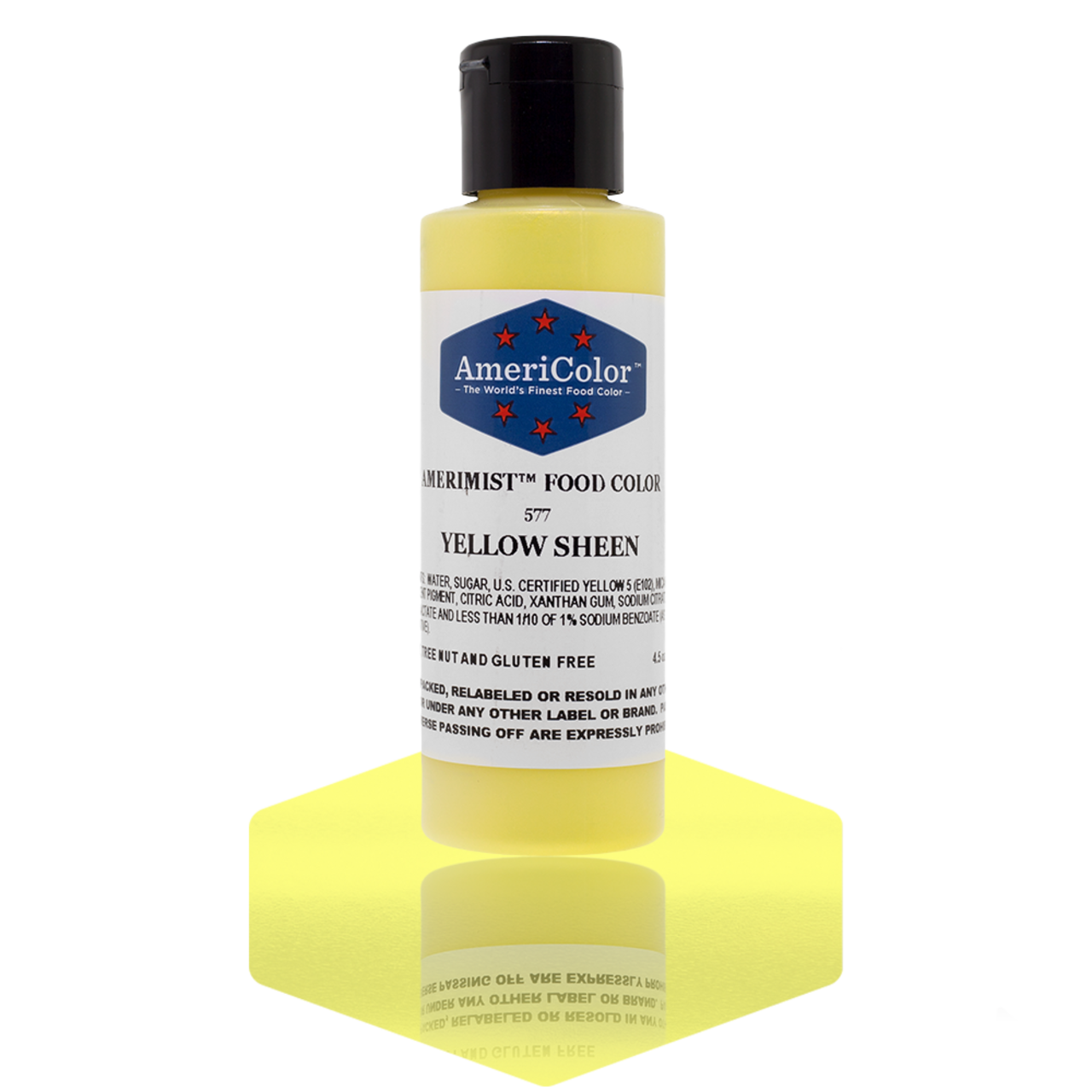 AmeriColor, Yellow Sheen, 4.5 Ounce, AmeriMist Airbrush Food Coloring